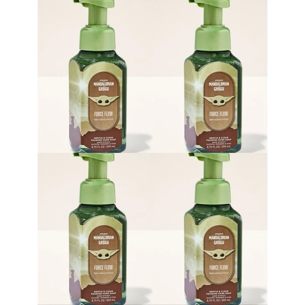Bath & Body Works Mandalorian Grogu Force Flow Foaming Hand Soap Set of 4 NEW